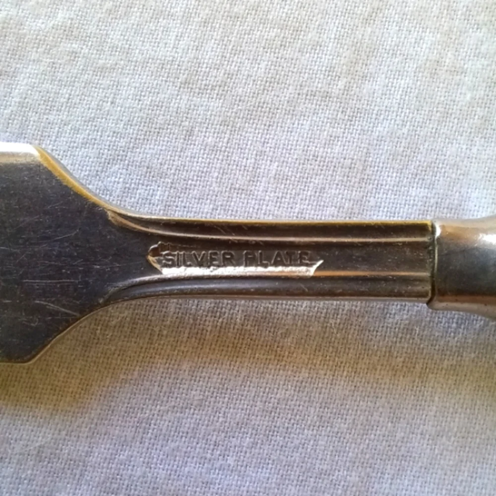 Vintage Bakelite Butter Knife Silver Plated with Butterscotch Swirl Handle